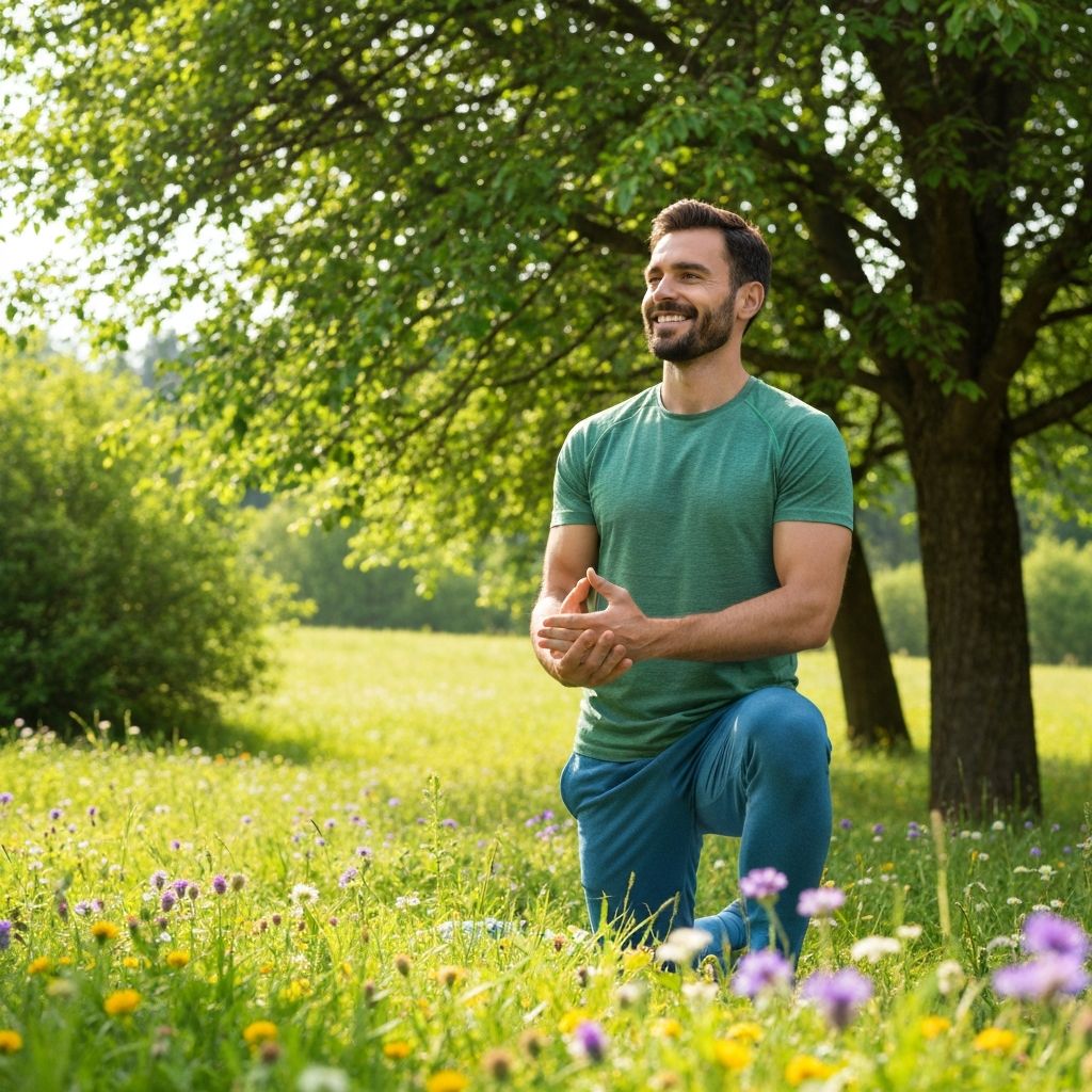 Healthy man in natural environment